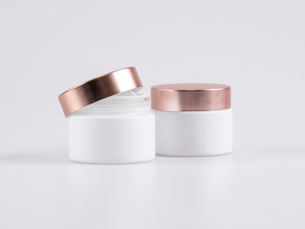 Weissglasdose 50 ml – Deckel Rosé